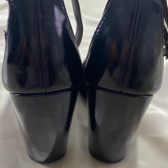 ASOS Black Ankle Tie Chunky Open Toe Heels - Picture 4 of 5